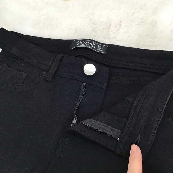 Swoosh Women’s Casual Stretch Striped Leggings Black/White Size Medium - Picture 6 of 6